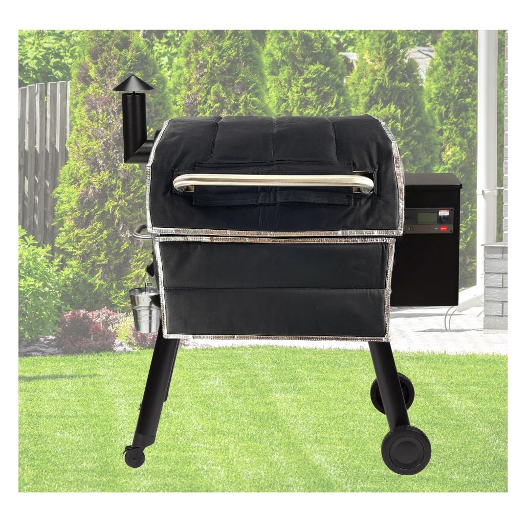 BAC627 Upgraded to Magnetic - No Straps, Insulated Thermal Blanket for Traeger Pro 780 Series Grills, Black