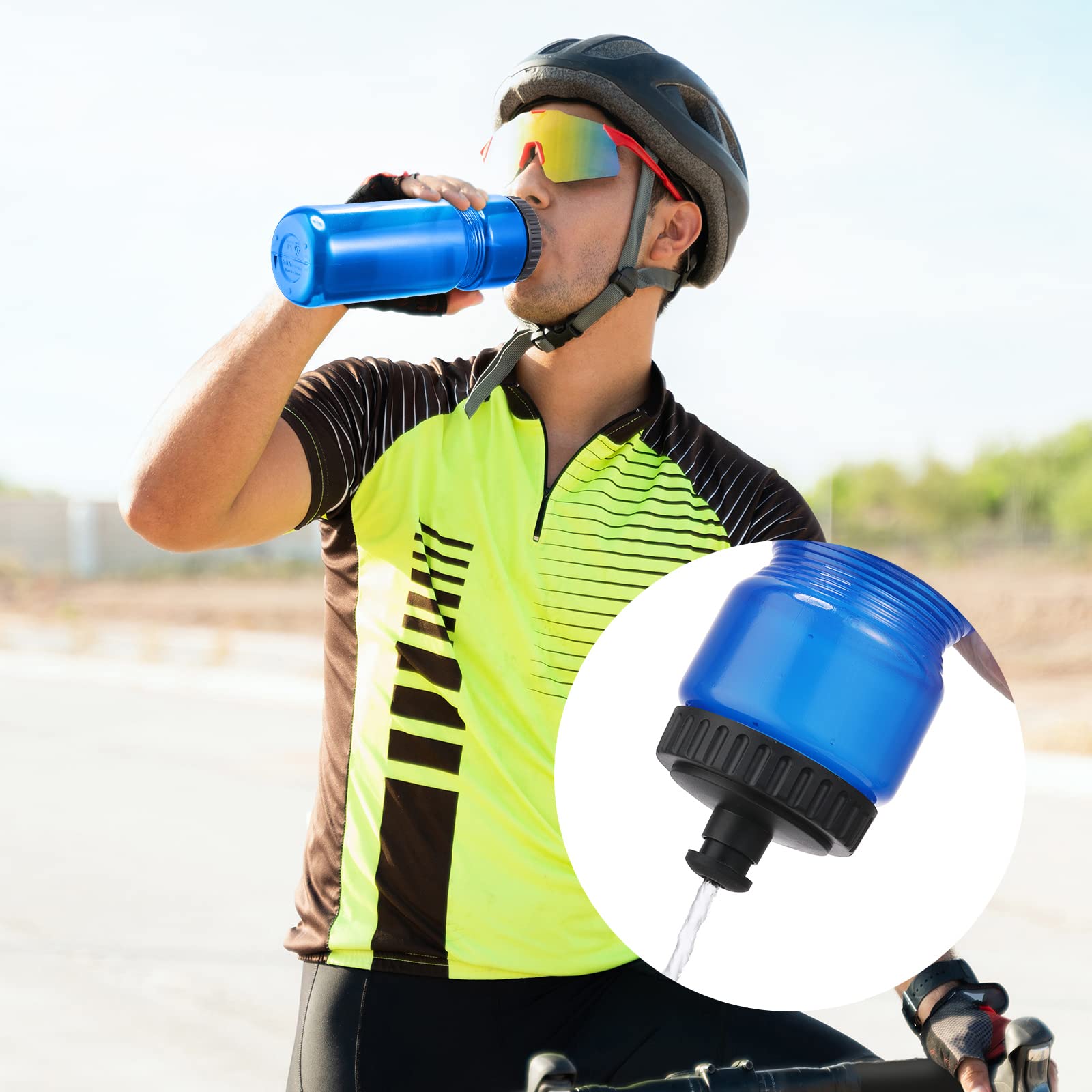 Mimorou 12 Stück Sport-Wasserflaschen 758 ml Sport-Wasserflaschen mit leicht zu öffnendem Push/Pull-Kappe, wiederverwendbare Kunststoff-Wasserflaschen für Fahrräder, Yoga, Outdoor-Sportarten (blau)