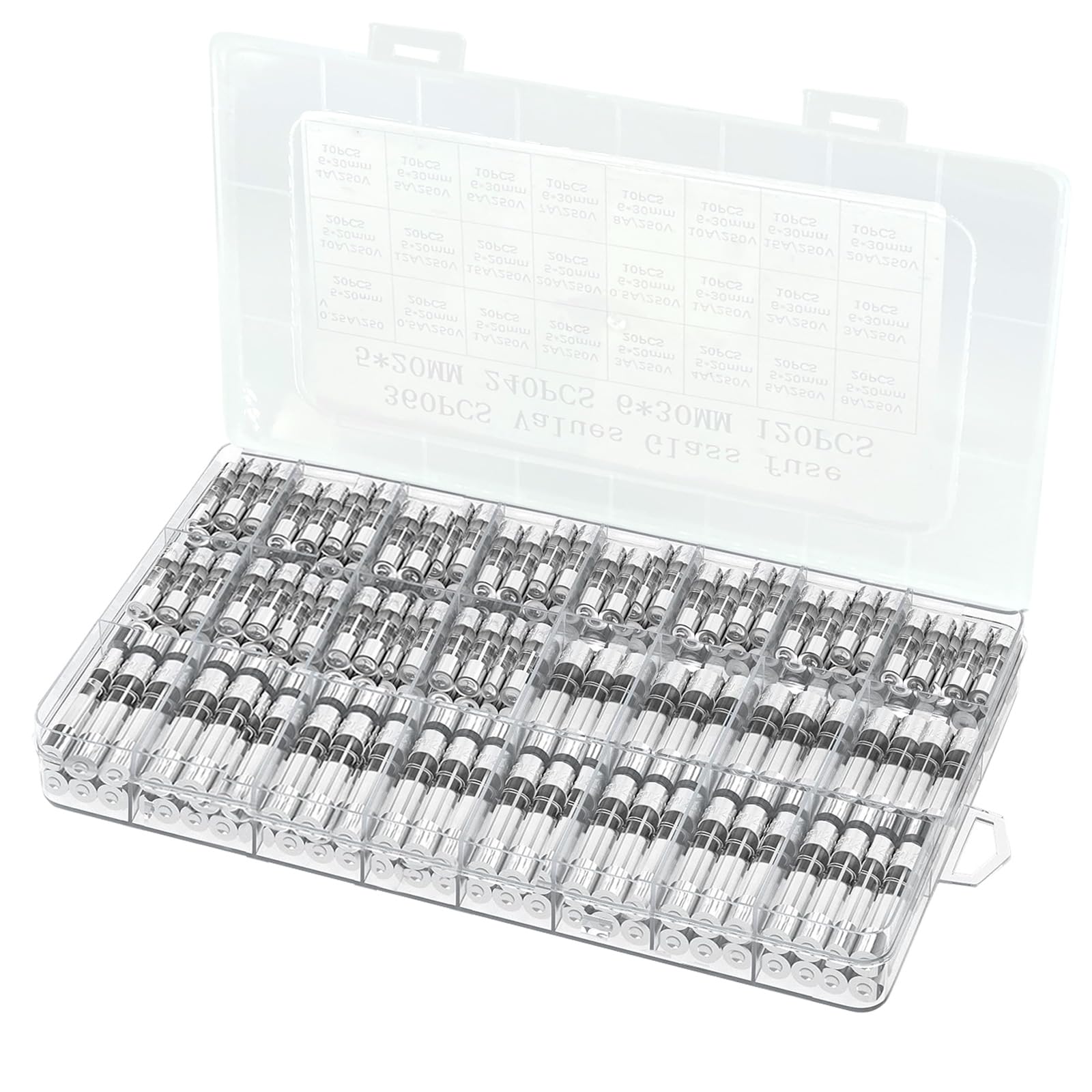 360 Pcs Quick Blow Glass Tube Fuse Assorted Kit, 250V 0.5A, 1A, 2A, 3A, 4A, 5A, 6A, 7A, 8A, 10A, 15A,20A, (6x30mm), 250V 0.25A, 0.5A, 1A, 2A, 3A, 4A, 5A, 8A, 10A, 12A, 15A, 20A, (5x20mm)
