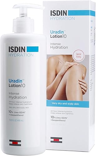ISDIN Body Lotion Uradin 10, 24-Hour Intense Hydration, Non-Greasy, Fast-Absorbing Moisturizer for Dry or Very Dry Skin, Helps Relieve Itching Due to Dryness, 13.5 Fl. Oz.