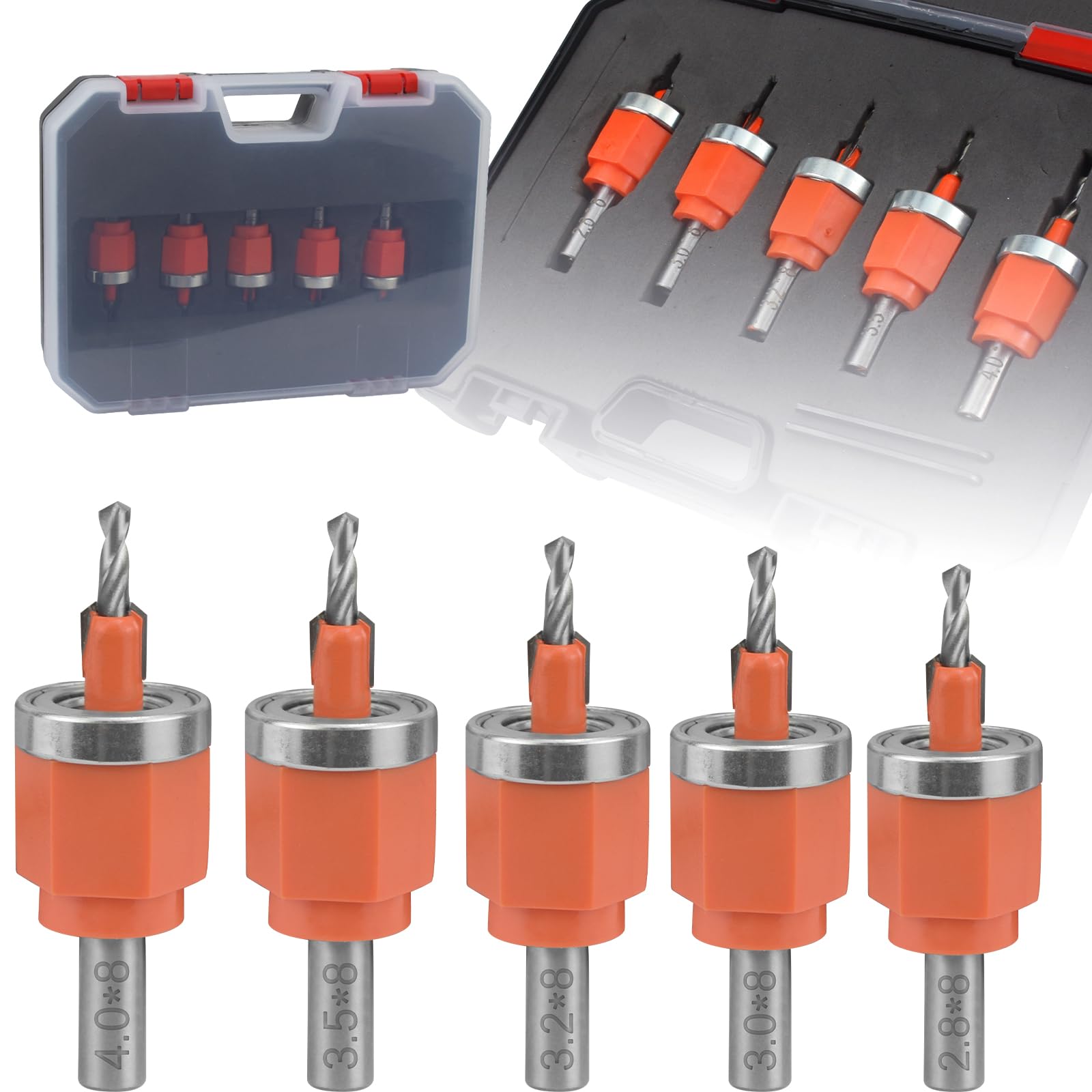 Set Di Punte Da Trapano Per Svasatura Regolabili, Per La Lavorazione Del Legno Professionale, Strumento Di Installazione Con Arresto Di Profondità