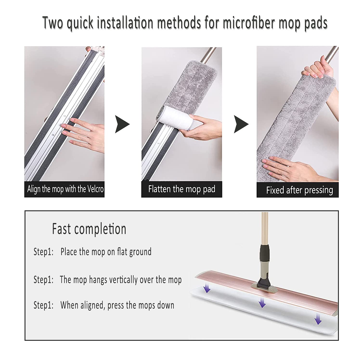 Almohadillas de microfibra de 18 pulgadas, paquete de 6 cabezales de repuesto de fregona de microfibra para mopas húmedas y secas, almohadillas de limpieza de suelos de primera calidad, reutilizables,