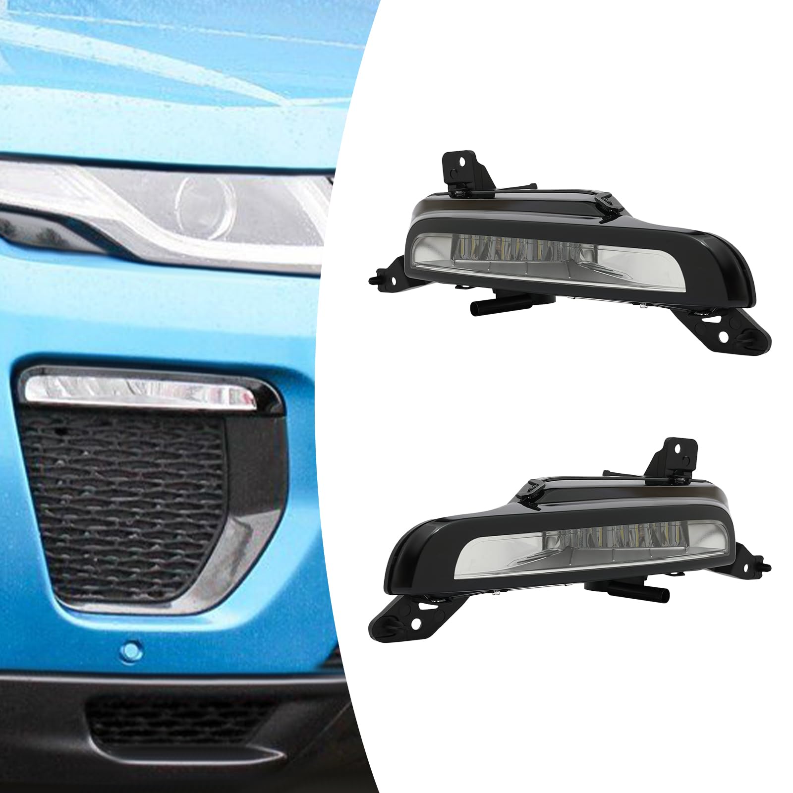 YINZINR Pair LED Daytime Running Light Fits for 2017-2018 Land Range Rover Evoque, Left Driver & Right Passenger Side, OEM: LR072646, LR072645#