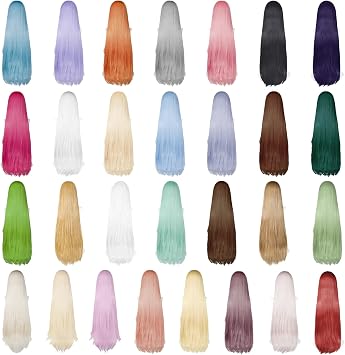 UTIEHD 100cm Long Silver White Straight Wig, Universal Anime Costume Wig