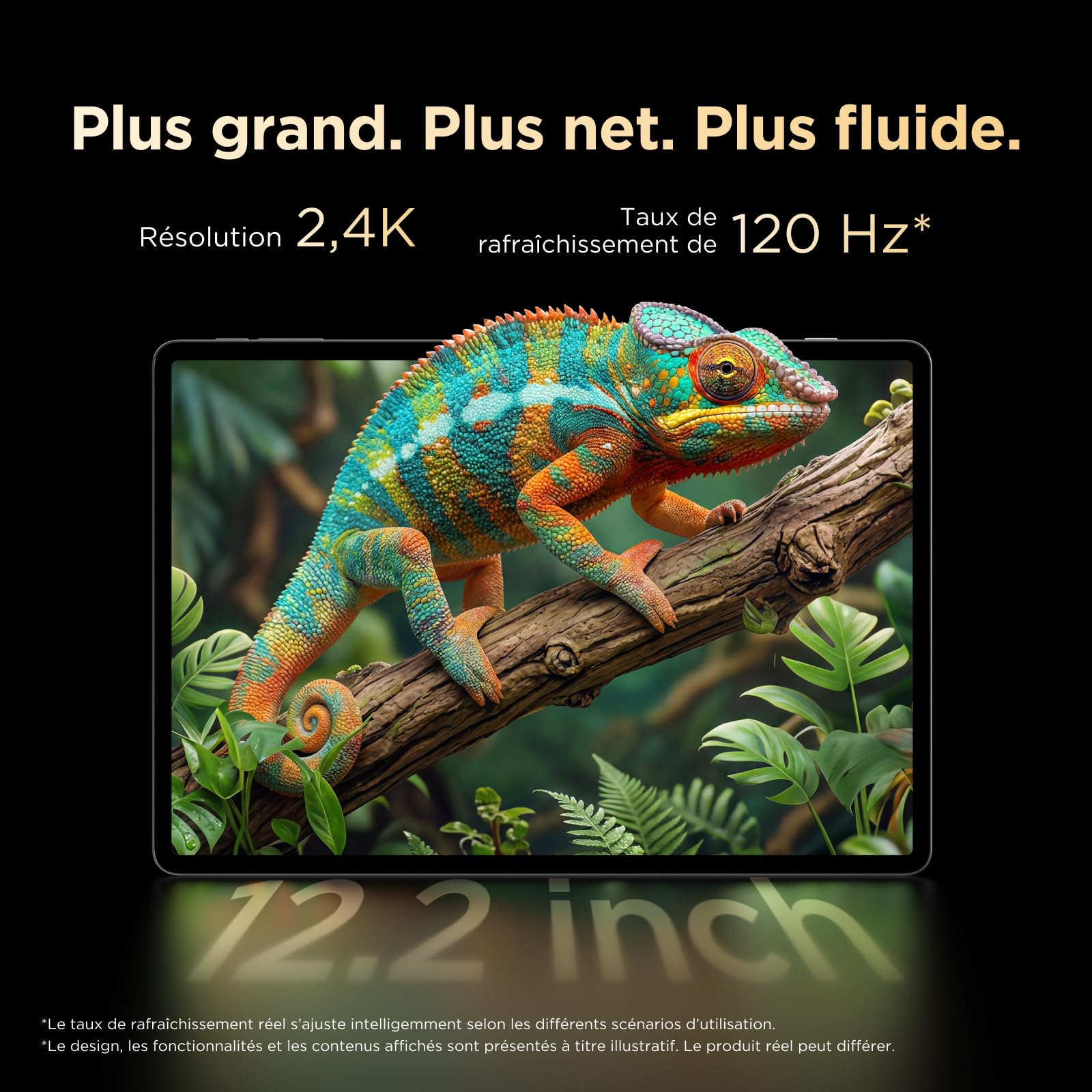 TCL Tab A1 Plus NXTPAPER, écran 12,2" 2,4K 120 Hz, 6+256 Go, processeur Octa-Core, IA, Batterie 10 000 mAh, 4 Haut-parleurs, Design métal élégant pour Travail et Loisirs