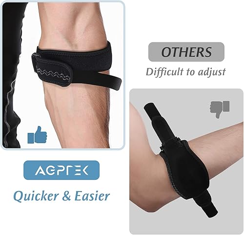 Miniatura 2 de AGPTEK - Paquete de 2 coderas de codo para tendinitis y codo de tenista, banda de brazo de soporte para codo de tenista y golfista, alivio del
