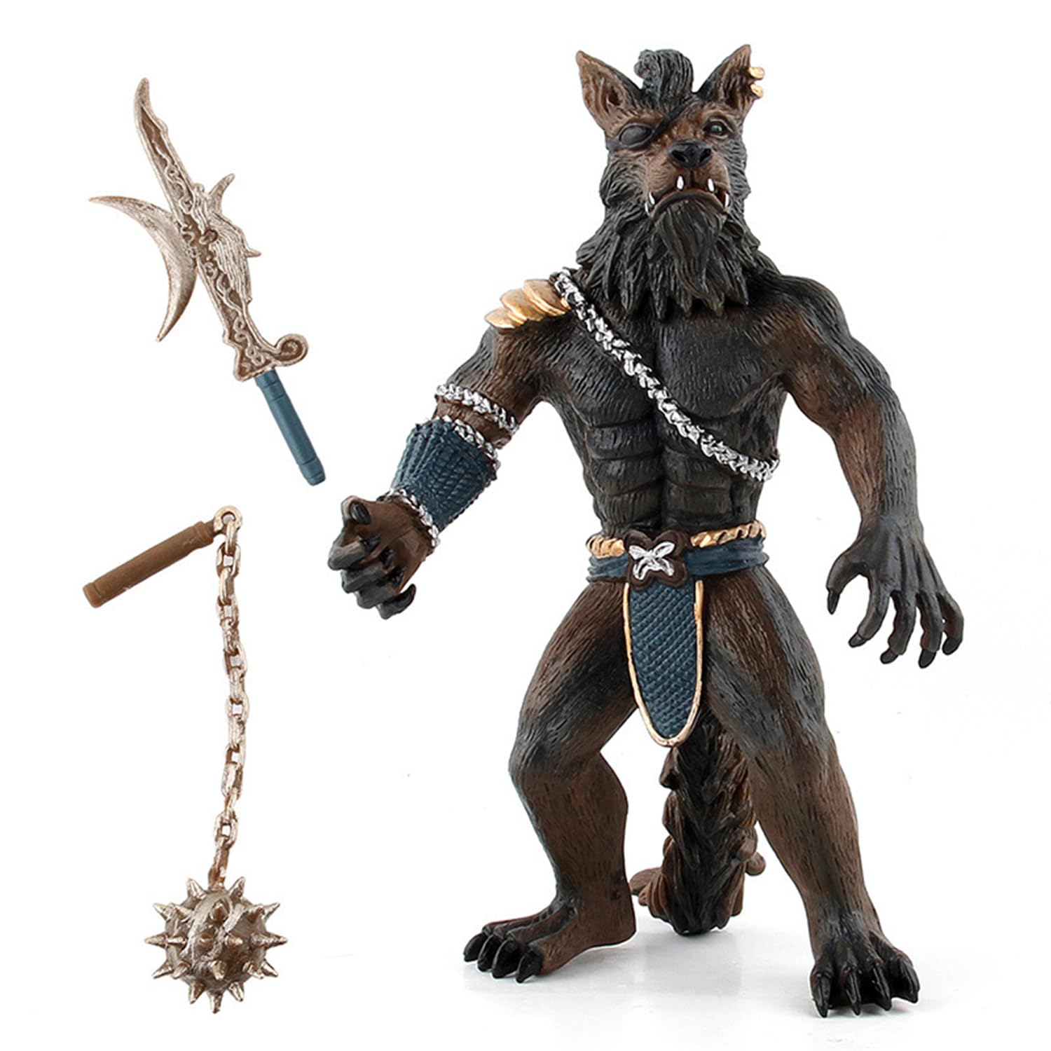 Werwolf Krieger Spielzeug, Wildtier Modellspielzeug, Mythischer Werwolf Krieger, Mythische Tiere, Handgefertigte Ornamente, Kindergeschenke