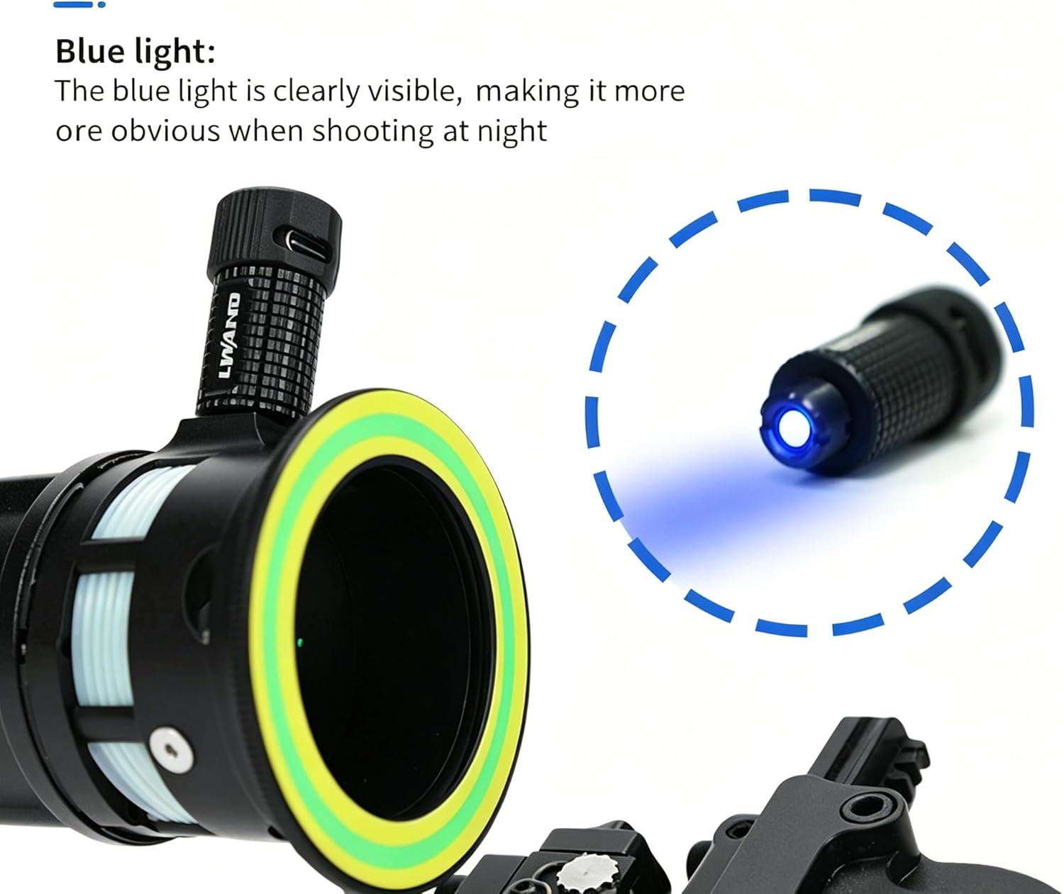 LWANO Archery Bow Maintenance Accessories Sight Light, Rechargeable LED Bow Sight Light, 3 Brightness Levels, Universal Fit for Compound Bow Recurve Bow Sights for Hunting