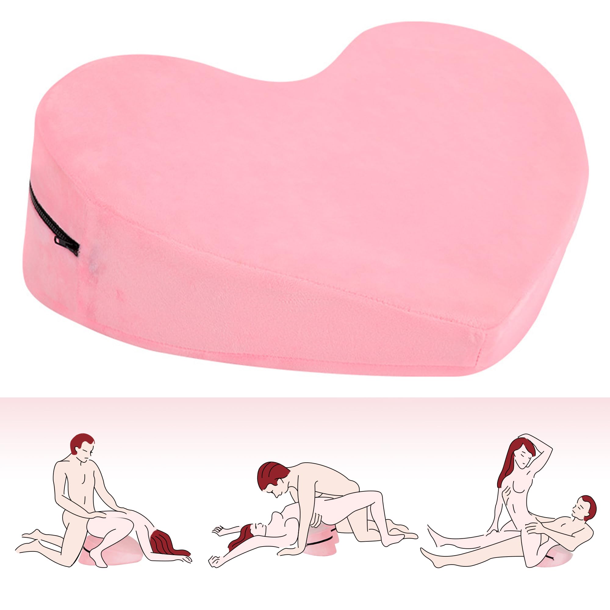 Sex Pillow Foam Heart Pillow Sex Position Pillow for Adults Sex Cushion Sex Furniture for Bedroom Couples Sex Toys: Pink