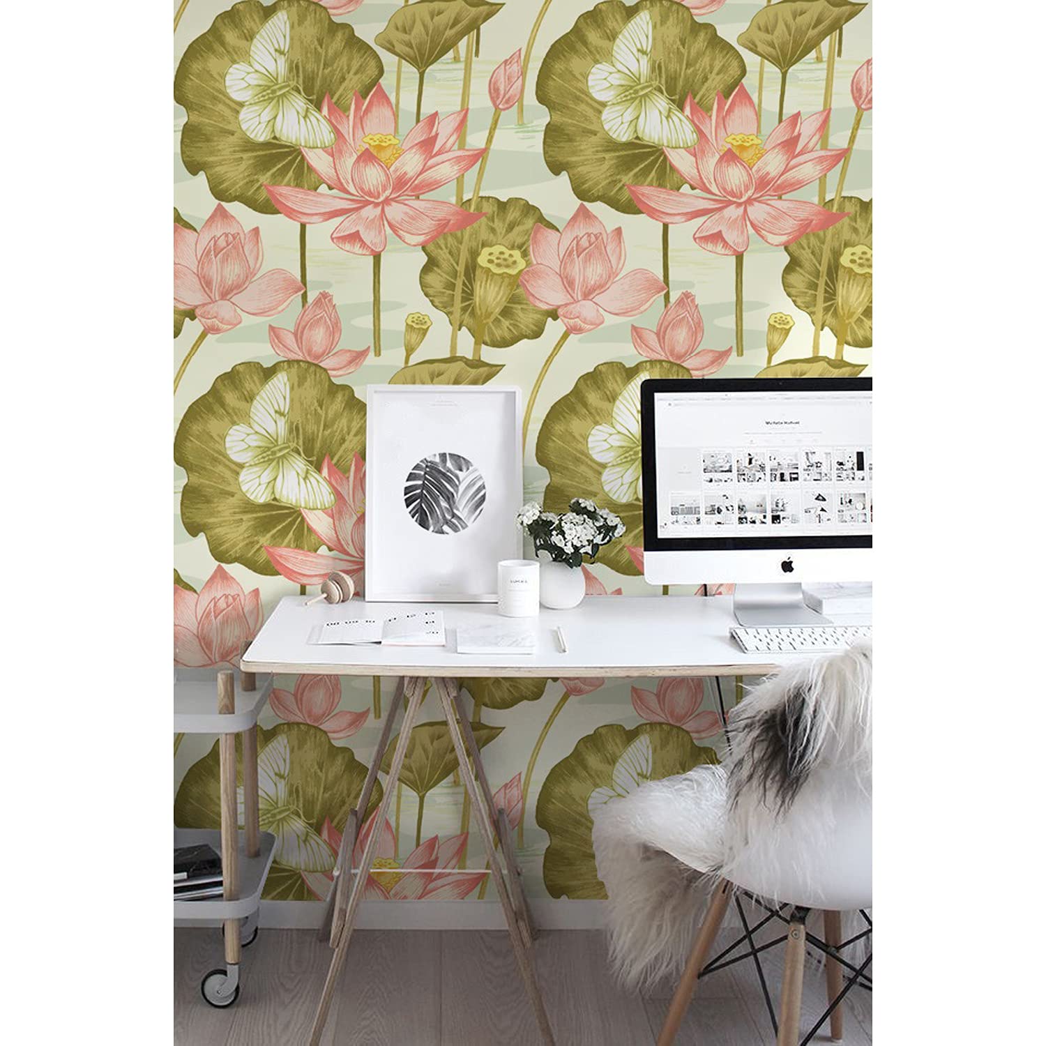 Mural Magic-Stick rétro floral fleurs vintage pour chambre et salon
