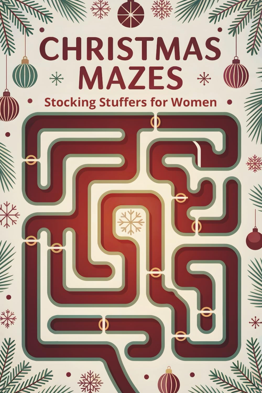 Stocking Stuffers for Women: Christmas Mazes Puzzle Book for Adults and Seniors