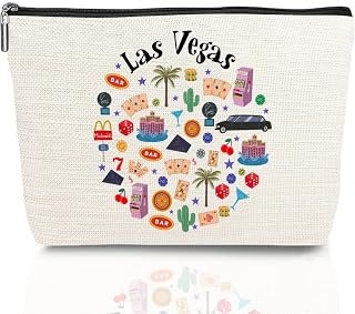 Las Vegas Lovers Gift Makeup Bag Cosmetic Bag, Travel Gift Girls Trip Gifts Favors, Las Vegas Souvenir Merch Friendship Gifts for Women Girls Lovers Traveler Sister Birthday Christmas