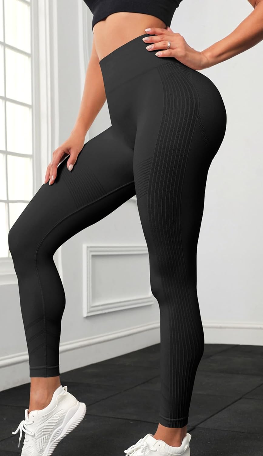 Womens Workout Leggings High Waist Tummy Control Yoga Leggings - Image 5
