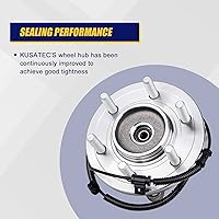 Vista 5 de KUSATEC 515169 Conjunto de rodamiento y buje delantero de 2 piezas 4x4 Compatible con Ford F-150 4WD 2015 2016 2017, pernos de 6 tuercas con ABS