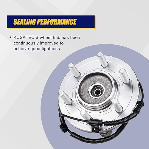 Miniatura 5 de KUSATEC 515169 Conjunto de 2 rodamientos de rueda delantera 4x4 y cubo compatible con Ford F-150 4WD 2015 2016 2017, pernos de 6 pernos con ABS