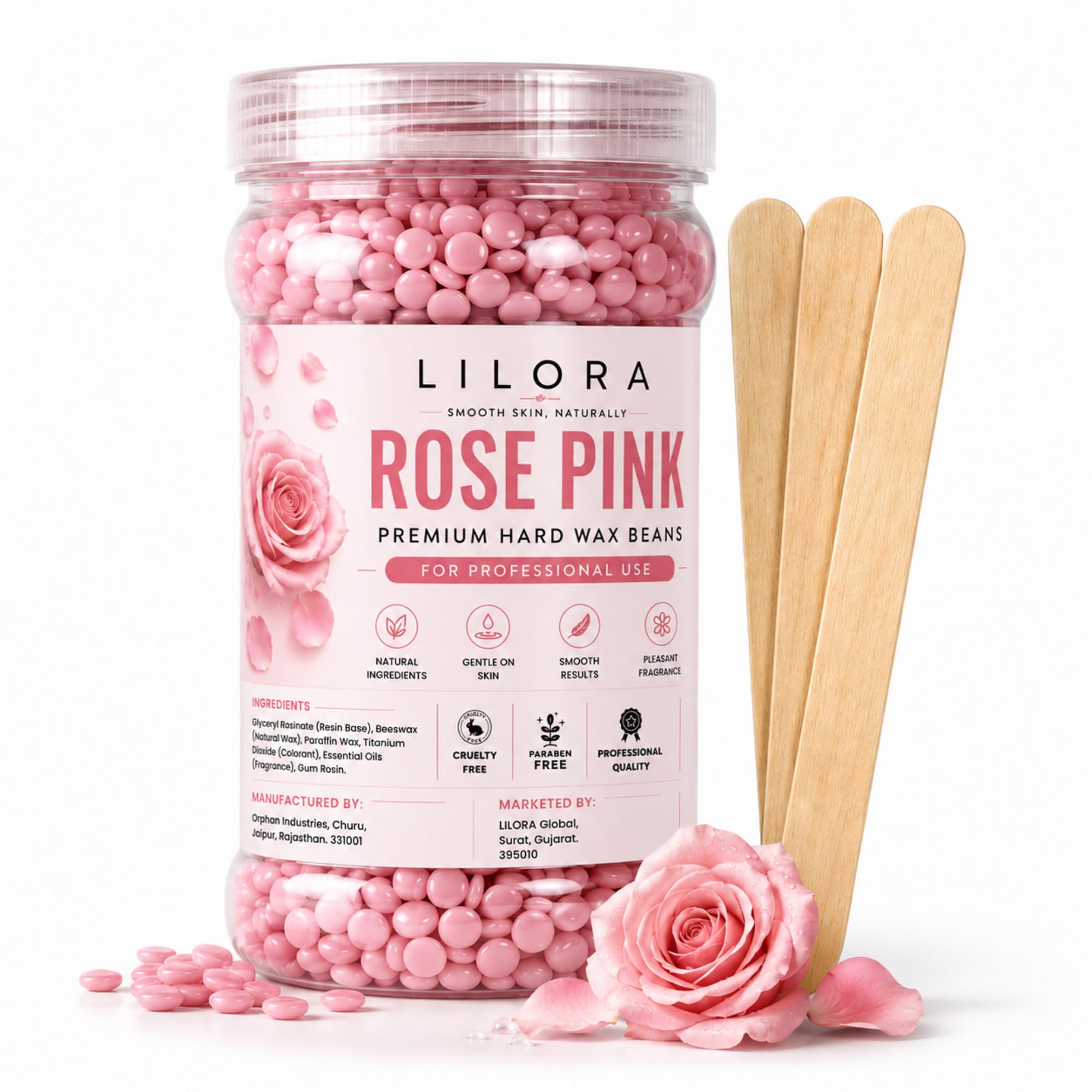 LILORA Rose Pink Wax Beans for Hair Removal for Women | Gentle Hair Removal & Soft Finish | Stripless Hard Wax for Bikini, Face, Underarms & Full Body | 50g-image-45
