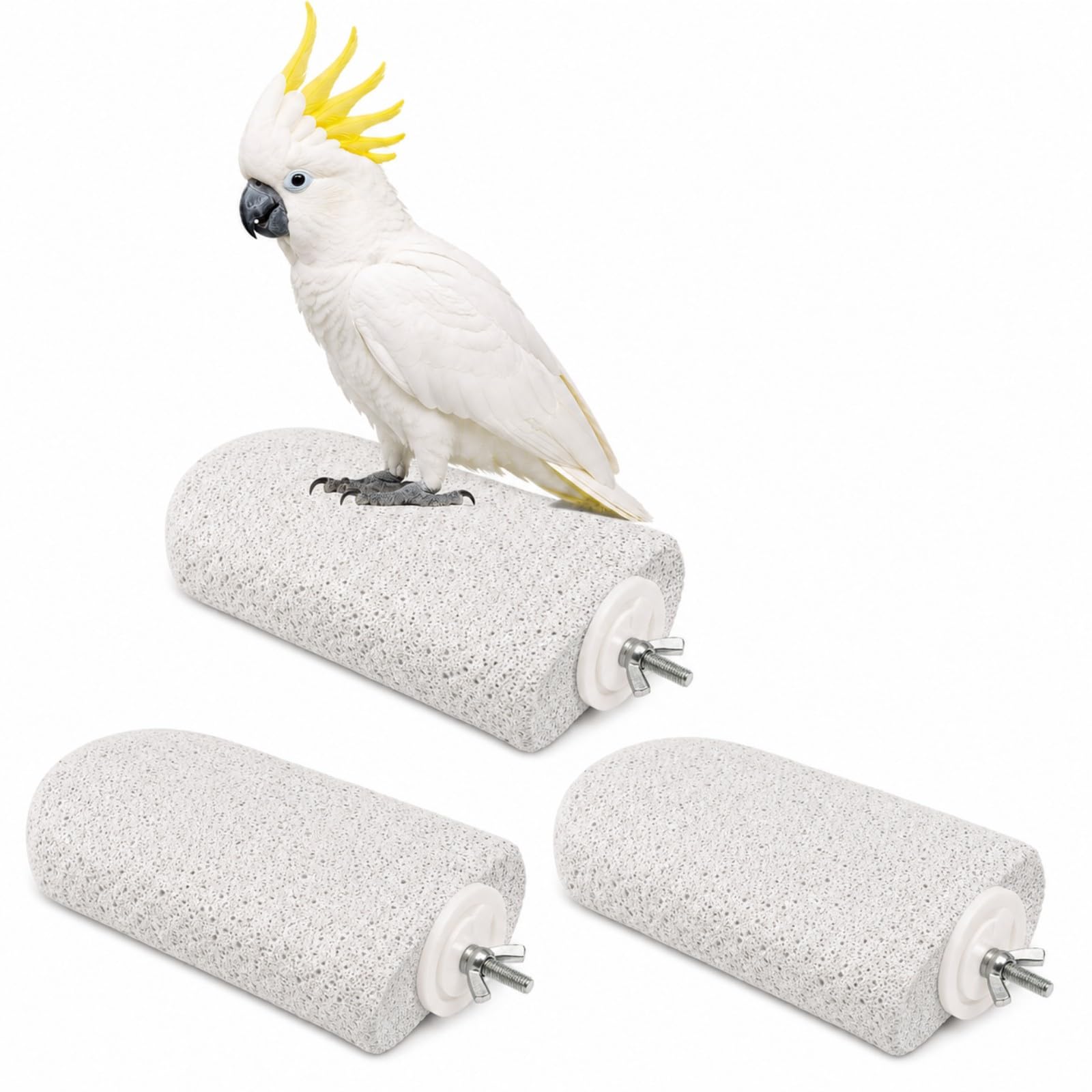 QLK Large Parrot Perch Lava Ledge for Cage, 2PCS Budgie Perches for Cage Use, Nail and Beak Grooming Platform, Comfortable Stands for Small Birds and Cockatiels Parrot Accessories for Budgies Birds