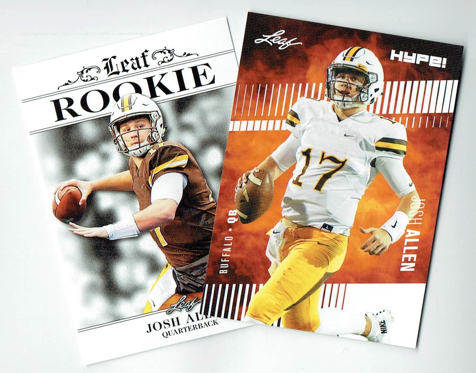 2) Mint Rookie Card Lot Josh Allen Leaf HYPE! #2, 5 Only 5k Made Buffalo Bills