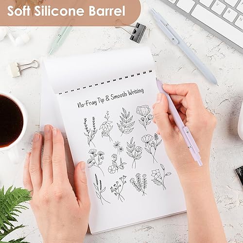 Miniatura 4 de Hapikalor Bolígrafos de gel, 6 bolígrafos de tinta negra de secado rápido de 0.020 in, bolígrafos de escritura suave, bonitos regalos para mujeres,