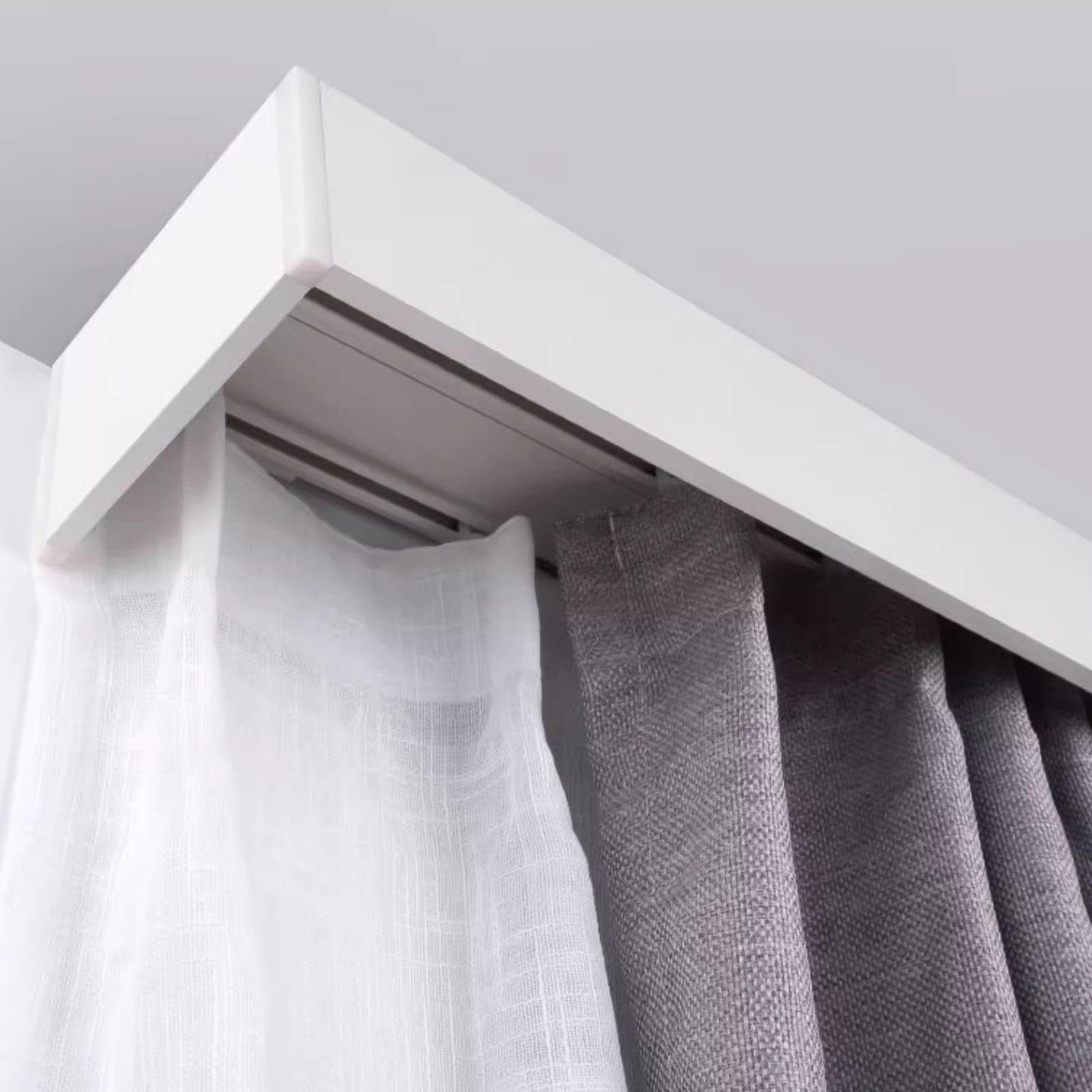 Séparateur de Pièce Tringle Rideau Plafond Double Rail Solide