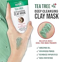 Vista 4 de KISS NEW YORK Máscara de arcilla limpiadora profunda de árbol de té con cica, ácido salicílico y polvo de frijoles rojos, el cuidado de la piel
