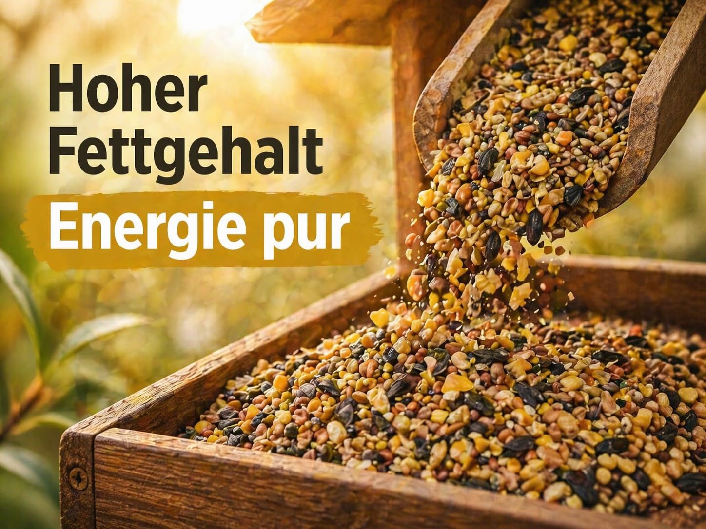 KLASEBO Wildvogelfutter 10 kg – Premium Streufutter für 4 Jahreszeiten, fettreich & energiereich – natürliches Ganzjahres-Vogelfutter mit Sonnenblumenkernen, Hirse & Mais – für alle Wildvögel