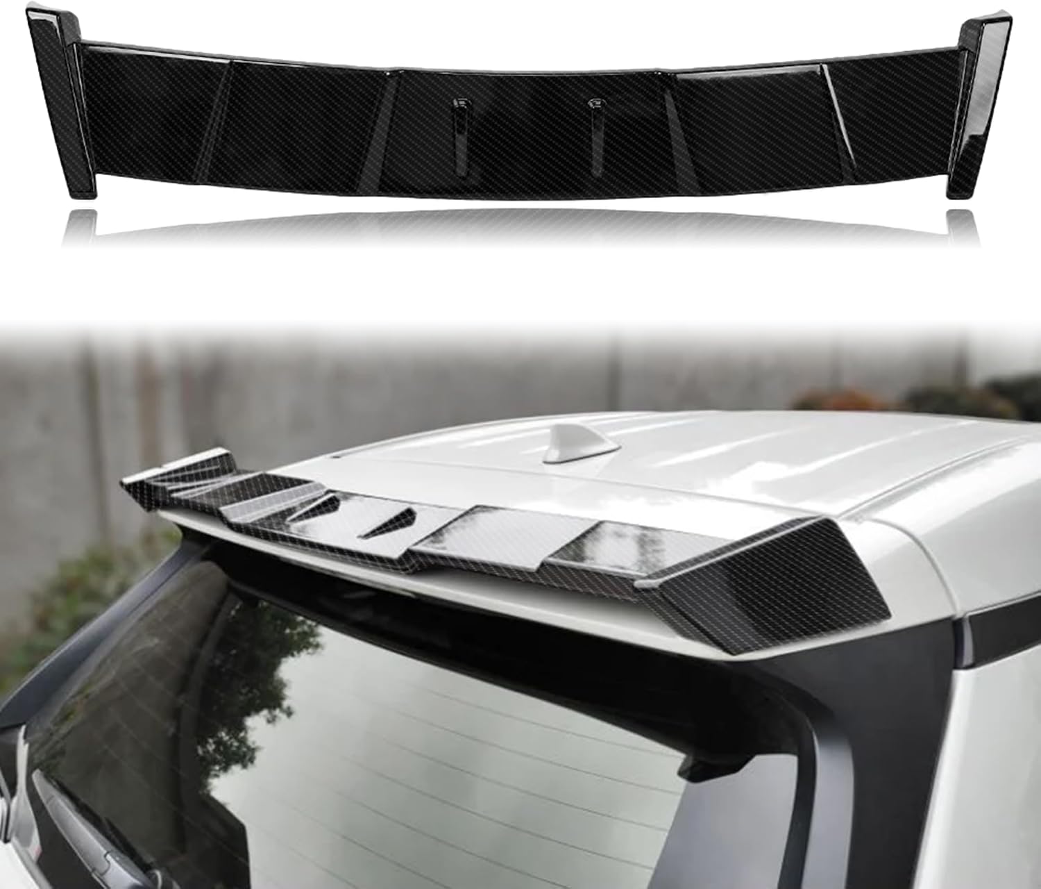 Roof Spoiler Wing Compatible with 2019–2025 Toyota RAV4 5th Gen Rear Window Spoiler, Carbon Fiber Look Tail Wing