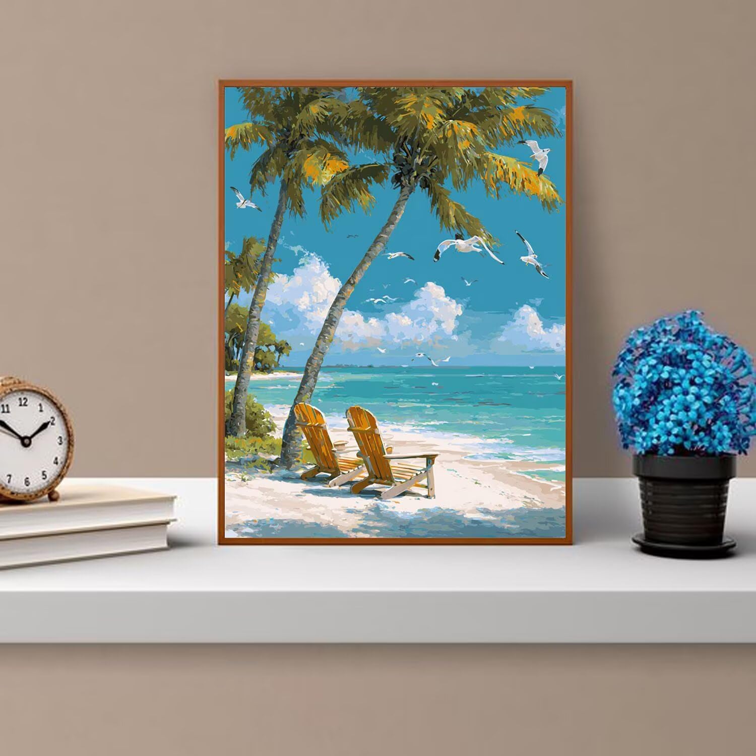 Dipingere con i Numeri Adulti spiaggia, sedie Dipingere con i Numeri Bambini DIY Kit, Set Premium con Pennelli, Decorazione Casa & Creativo Regalo, Attività di Tempo libero 90x120cm z-110