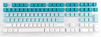 مجموعة أغطية المفاتيح Varmilo 108-Key Dye Sub PBT - أزرق مخضر وأبيض