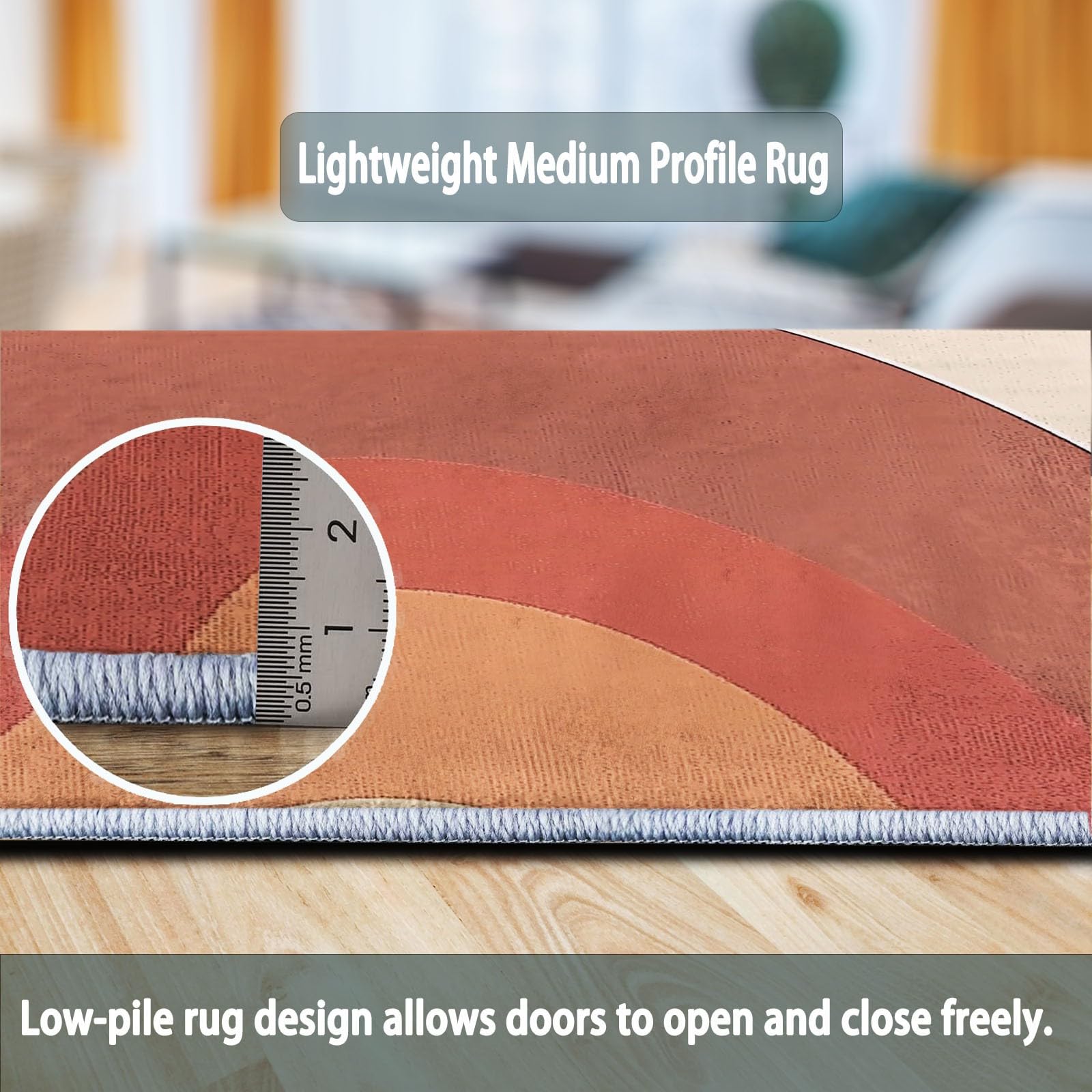 Teppich Regenbogenformen Büro Modern Design Maschinell Hergestellt 120 x 180 cm Teppich Wohnzimmer, Vintage Schlafzimmer, Antibakteriell Antirutschunterlage Rosa