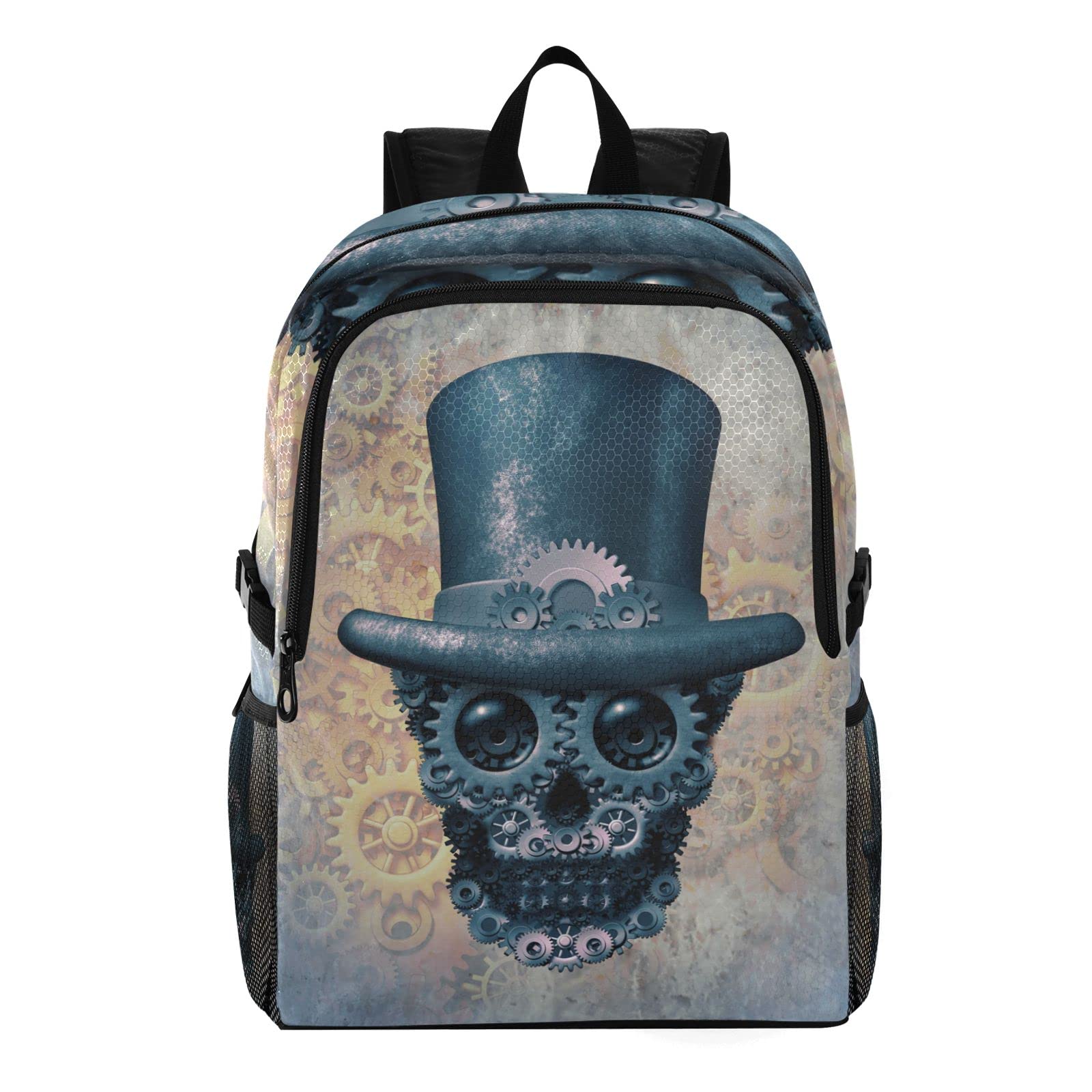 Anantty Foldable Backpack Vintage Steampunk Skull Lightweight Daypack Rucksack Travel Shoulder Bag School Bag
