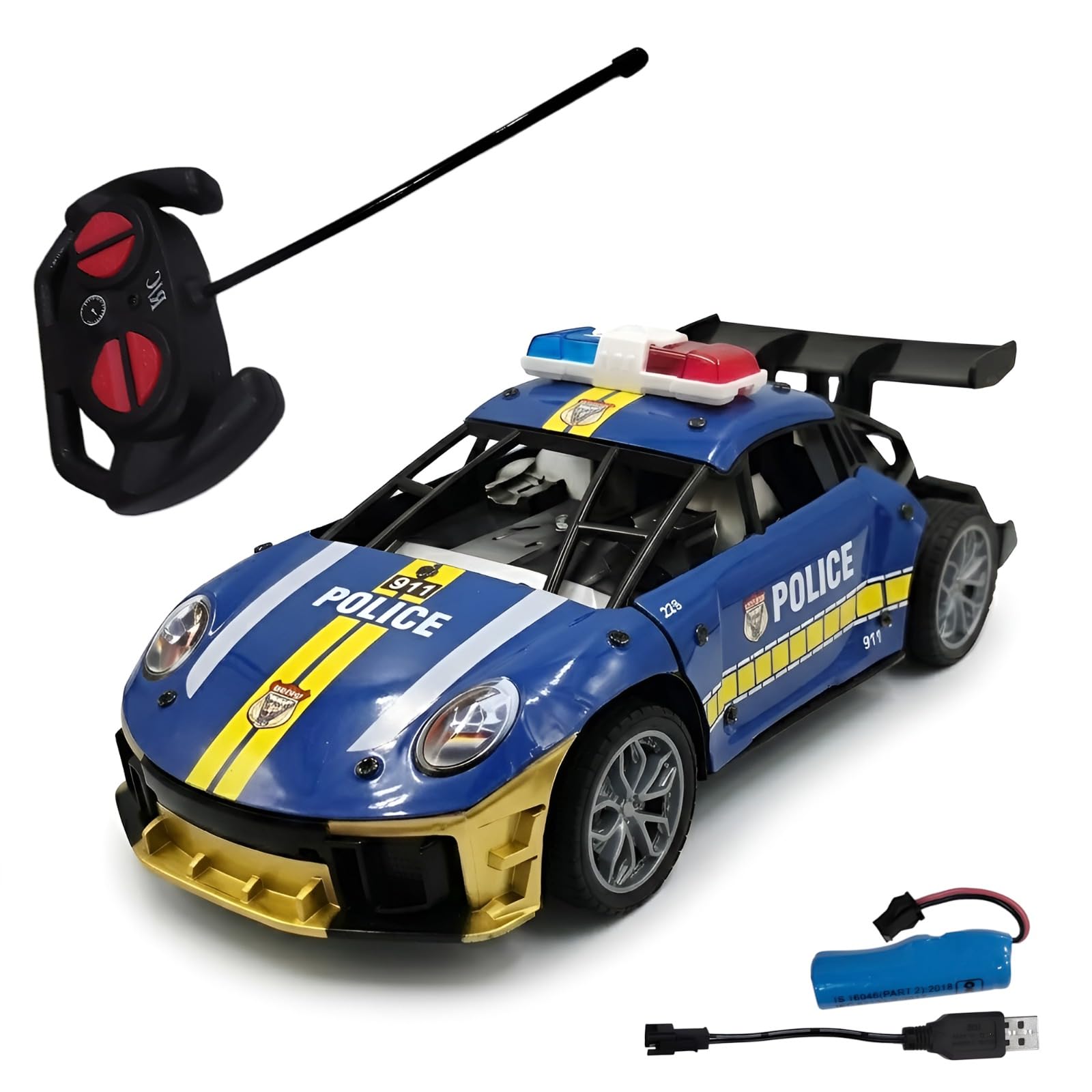 WireScorts Rechargeable Metal Remote Control Car for Kids, High Speed RC Car for Kid, RC Car for Kids, Metal Die Cast Remote Control Car for Boys with Light, Pack of 1, Multicolor-picture-28