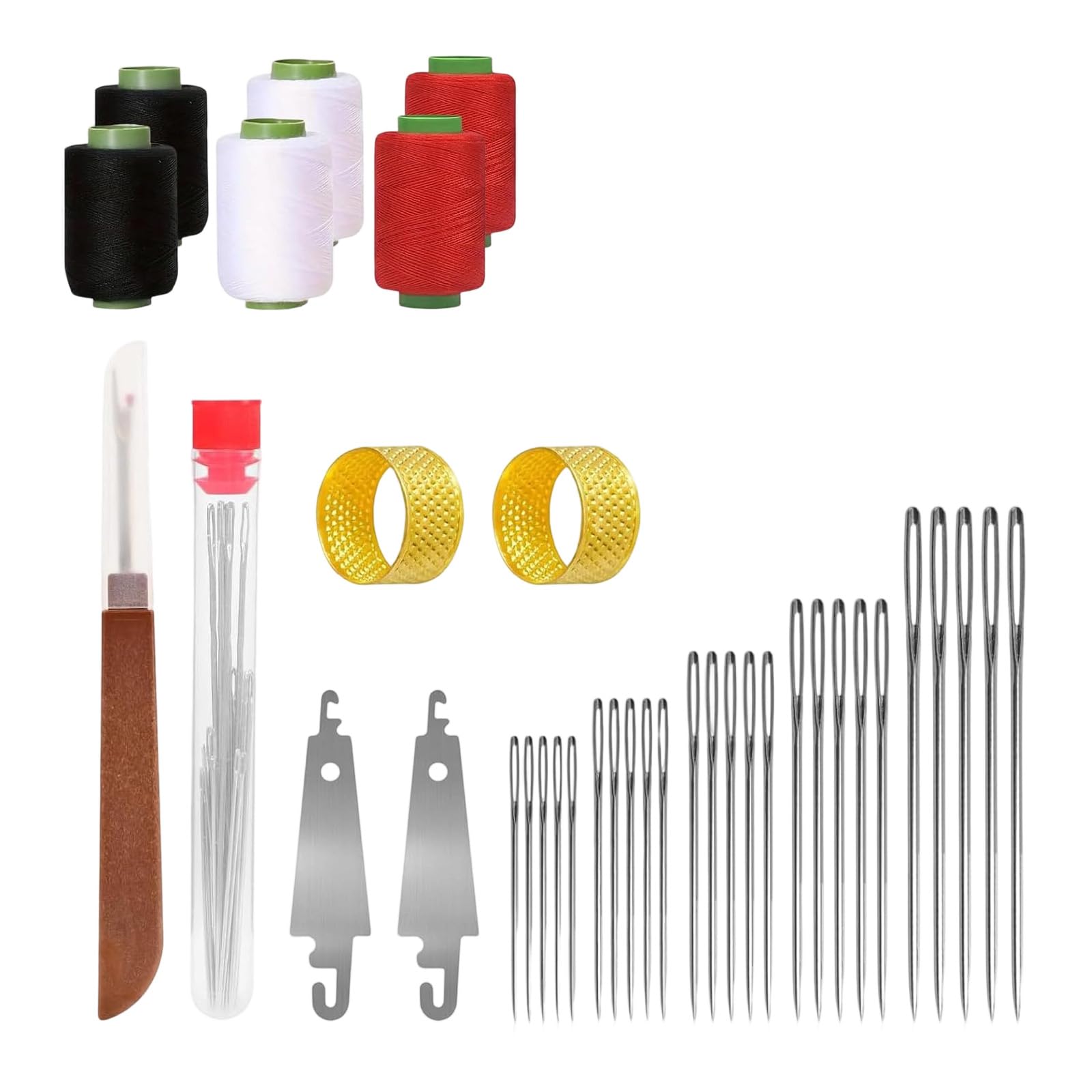 Rusts Resistant Sewing Needle Set for Jeans Canvas and Various Craft Project Enhanced Threading Tool Sewing Set Travel