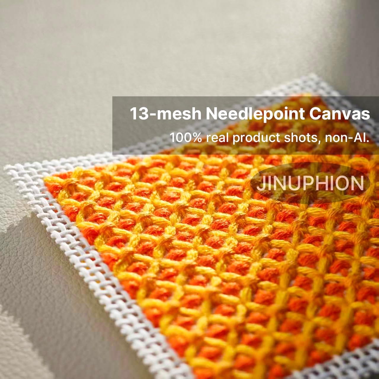 Needlepoint Canvas, 13-Mesh, 20" X 17", Beige Needlepoint Canvas Embroidery Blank Cloth