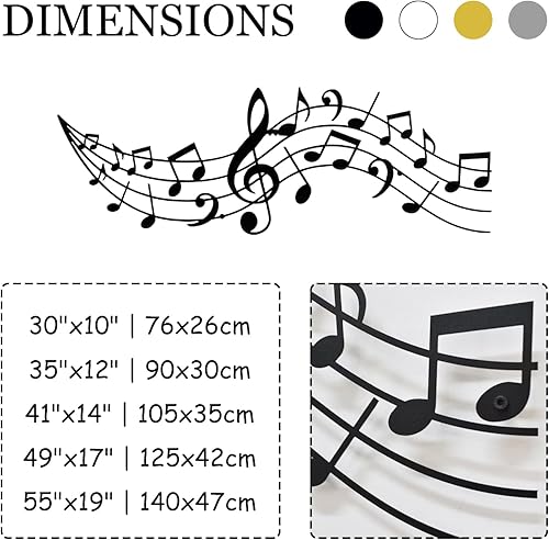 Miniatura 4 de Arte de pared con música metálica, notas musicales de metal, decoración de pared de metal, arte de pared musical, decoración de pared de notas