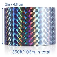 Vista 8 de XPCARE Cinta adhesiva reflectante de arcoíris de 350 pies x 2 pulgadas para evitar que los pájaros golpeen las ventanas