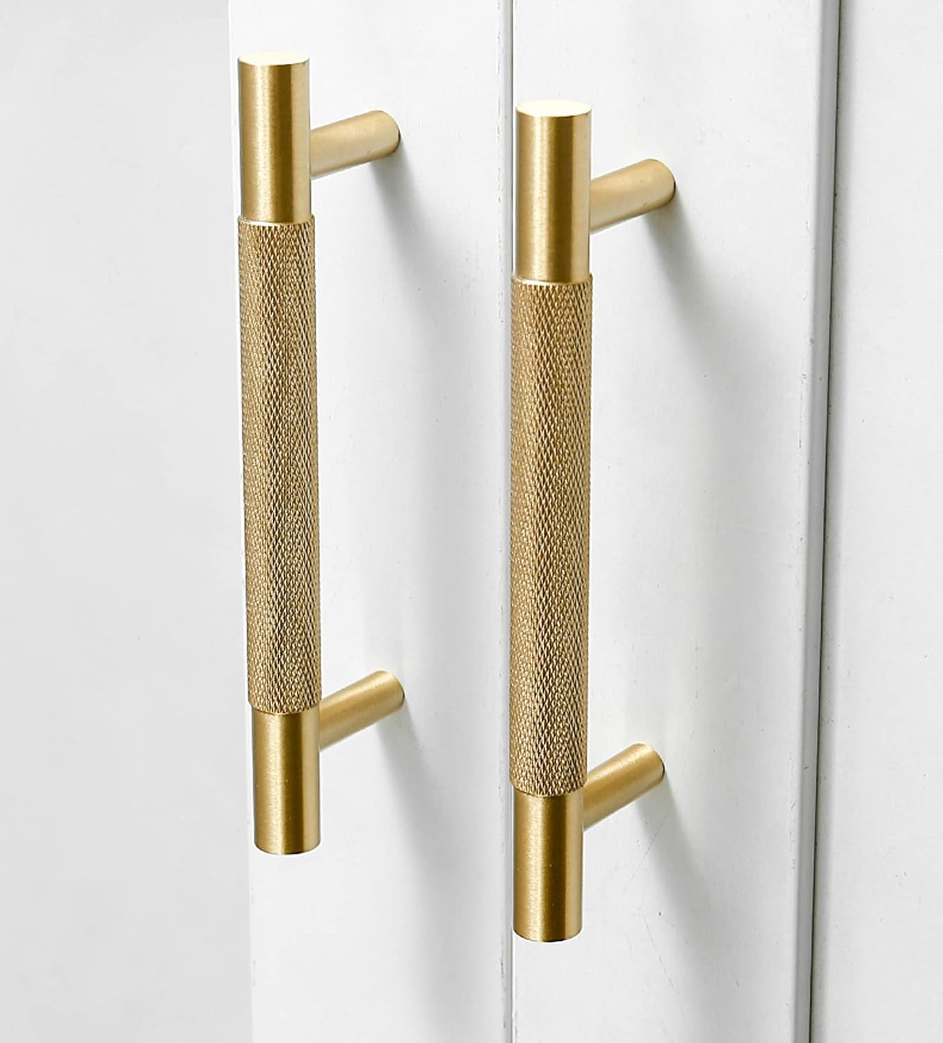 kitchen door handles,drawer handles, 1 pcs Golden Cabinet Pulls Door Knob Pull Knob Cupboard,T Bar Handle Copper Knurled Handle Furniture Drawer Pulls Handles for Kitchen cupboards (Hole Distance 128m