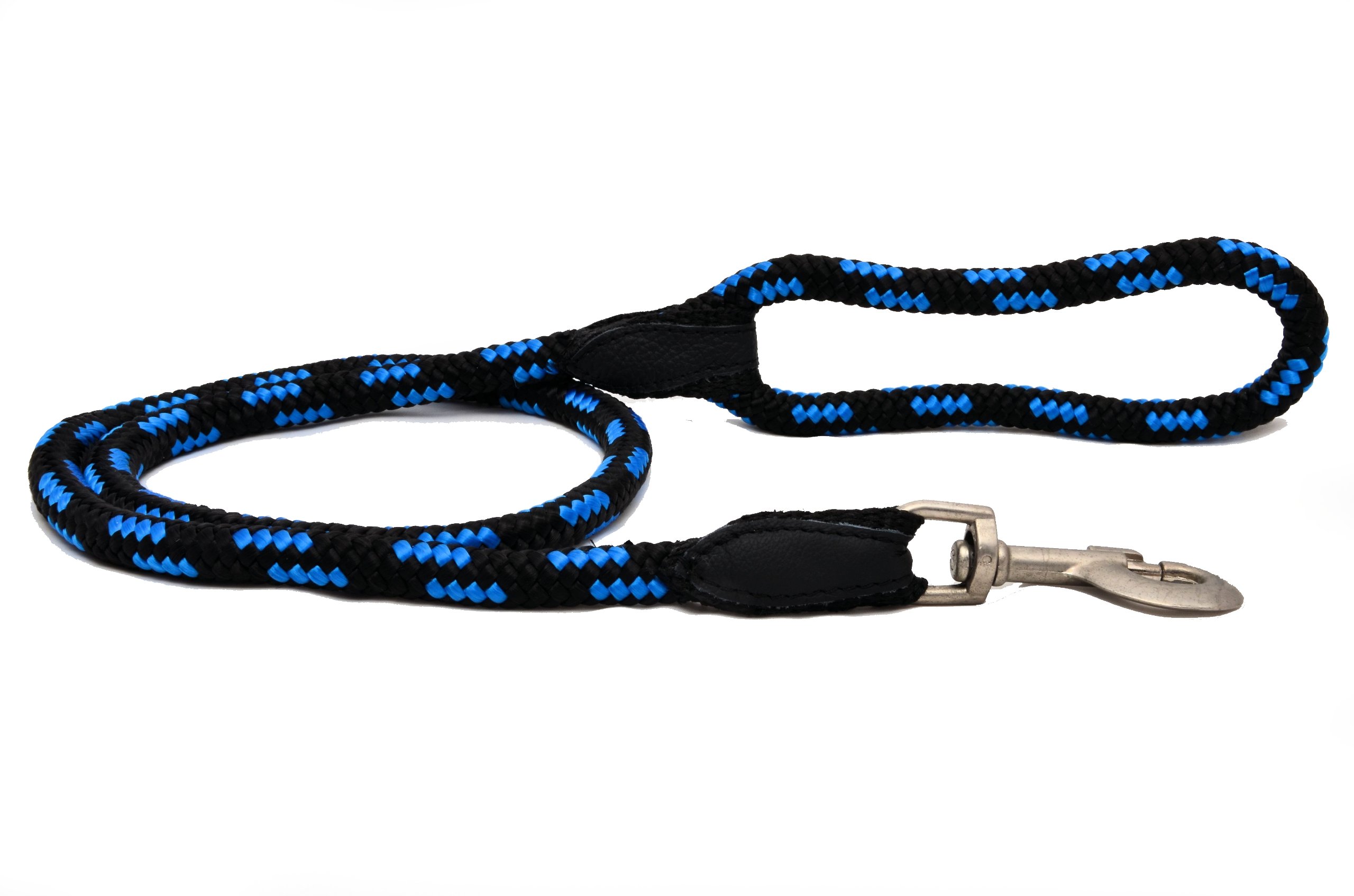 ZOOLESZCZ Strong Rope Dog Lead 47" Long, 10mm/120cm, Black/Blue — image 1