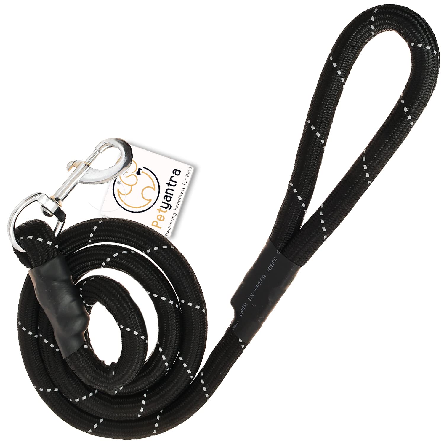 Petyantra Dog Leash Stylish Radium Reflective Nylon 15mm Rope Dog Cord Training for Medium Sized Dogs with Strong Hook Size Comfortable Handle with Covered Joints (Black) (B0BWVBRZTH) Amazon Price History, Amazon Price Tracker