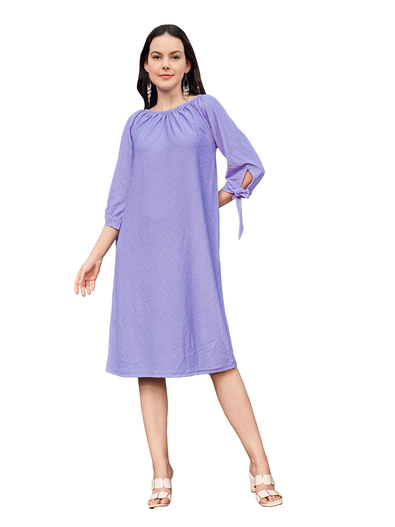 PURVAJAWomen’s A-Line Below Knee Length Dress (Nisi-011-013)