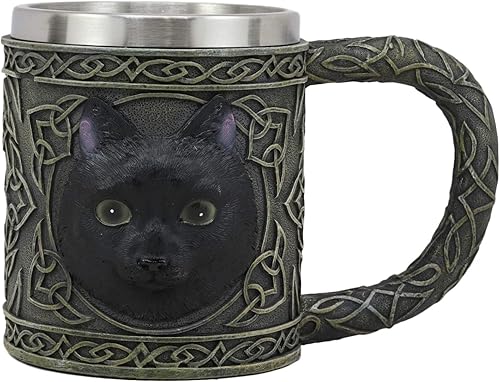 Miniatura 5 de Ebros Gift Taza de resina de 16 onzas con borde de acero inoxidable para café, té, cereales, bebidas, Halloween, cocina, comedor, decoración de