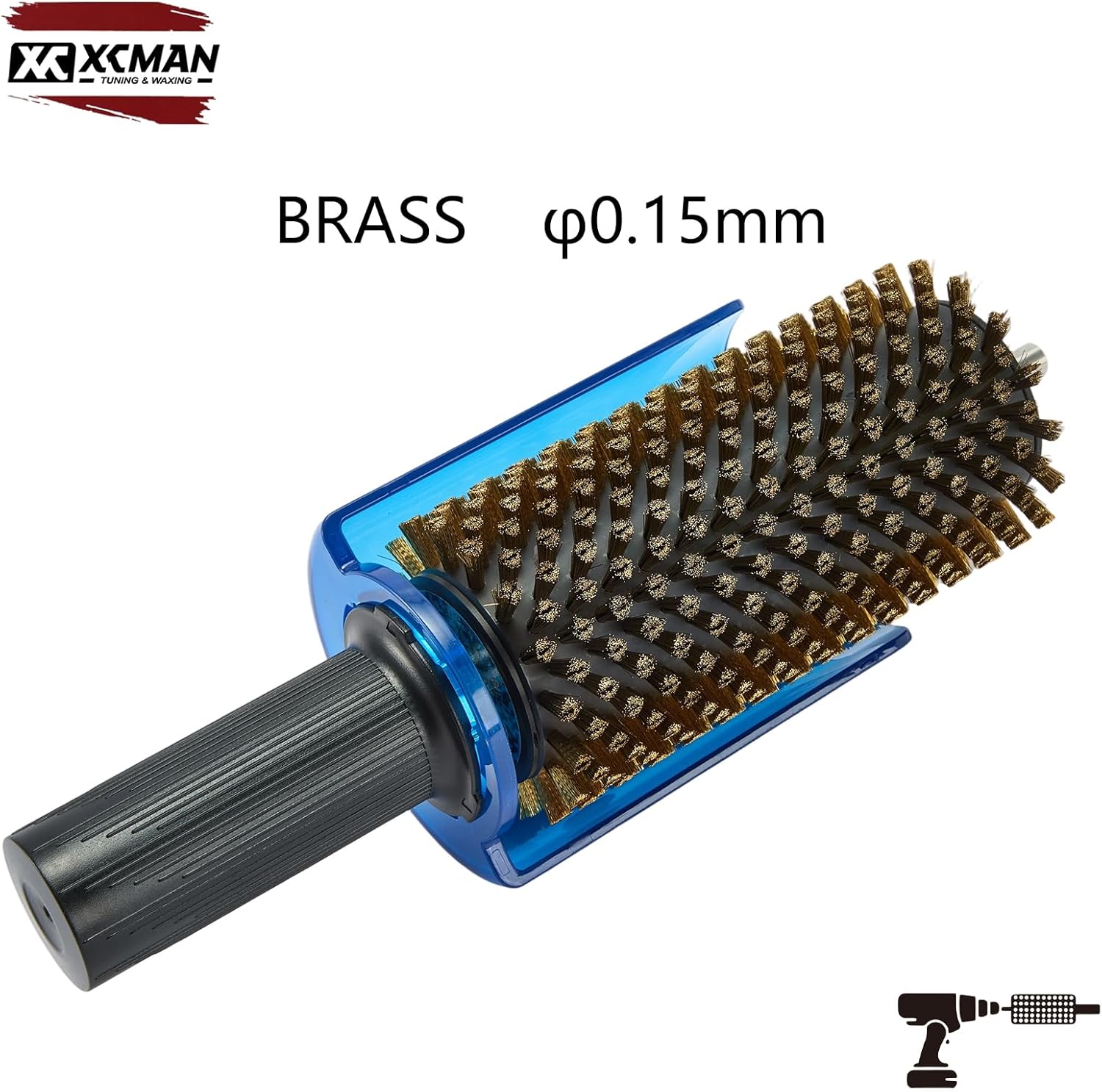 XCMAN 150mm Ski Roto Brush Kit Roto Brush Handle Axle with All 3 Brushes:Nylon, Horsehair,Brass - Image 3