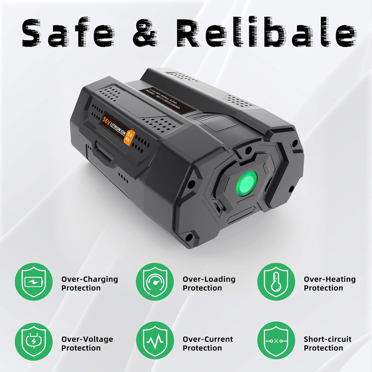 56V 5.0Ah Replacement Battery for EGO 56 Volt Battery Model BA2800 BA2800T BA1400 BA1400T BA4200T Lithium Ion Batteria