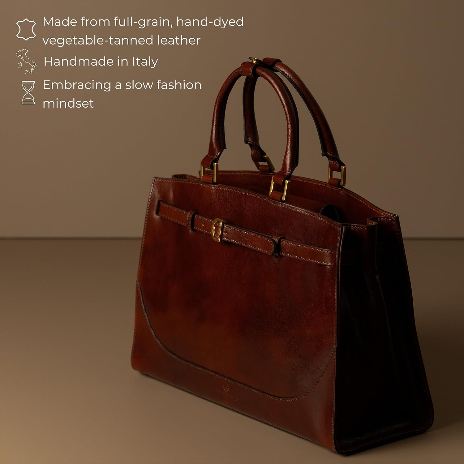 Time Resistance Leather Handbag for Women – Full-Grain Leather Tote Bag – Top Handle Shoulder Bag