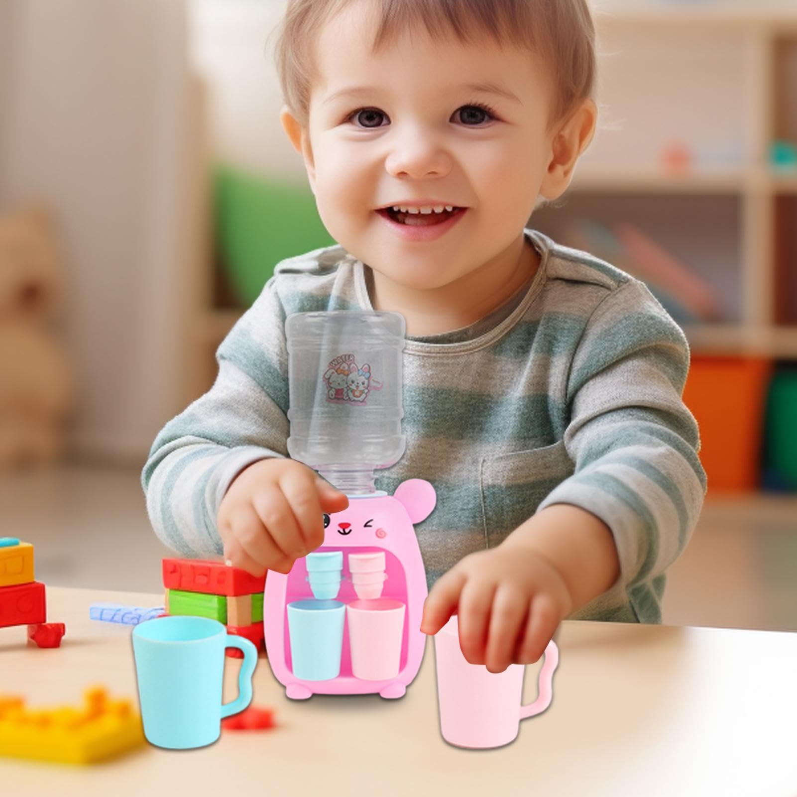 distributore d'acqua, distributore d'acqua giocattolo - Giocattolo per macchina per succhi di coniglio con 2 tazze | Giocattolo per acqua potabile con doppia uscita 'acqua per succhi e bevande