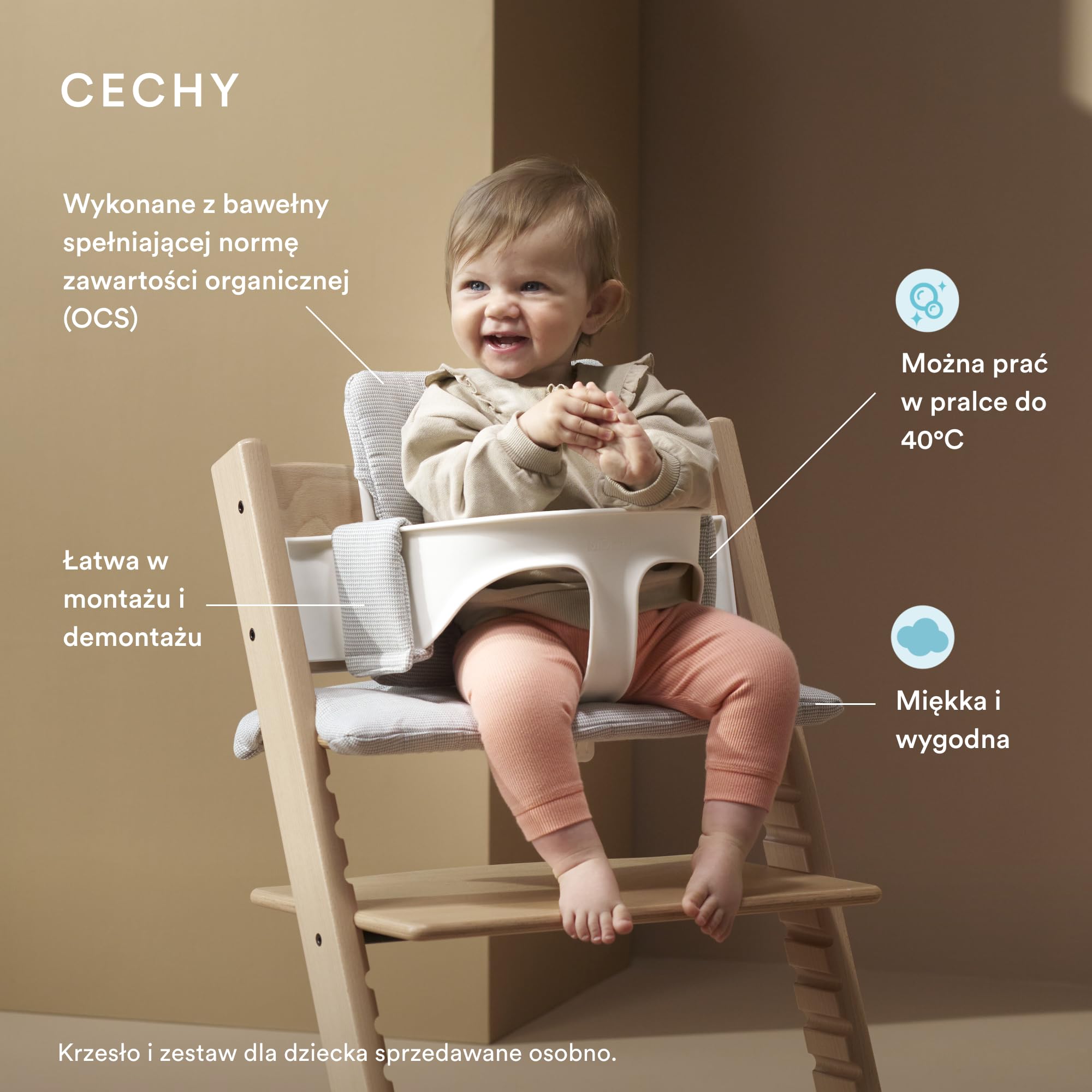 Stokke Tripp Trapp Poduszka Classic, Mickey Signature - Do krzesła Tripp Trapp Trapp na wsparcie i komfort - Można prać w pralce - do wszystkich krzeseł Tripp Trapp Trapp