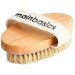 MainBasics Dry Brushing Body Brush for Lymphatic Drainage, Dry Skin, Cellulite, Blood Circulation with Exfoliating Natural Bristles for Flawless Skin