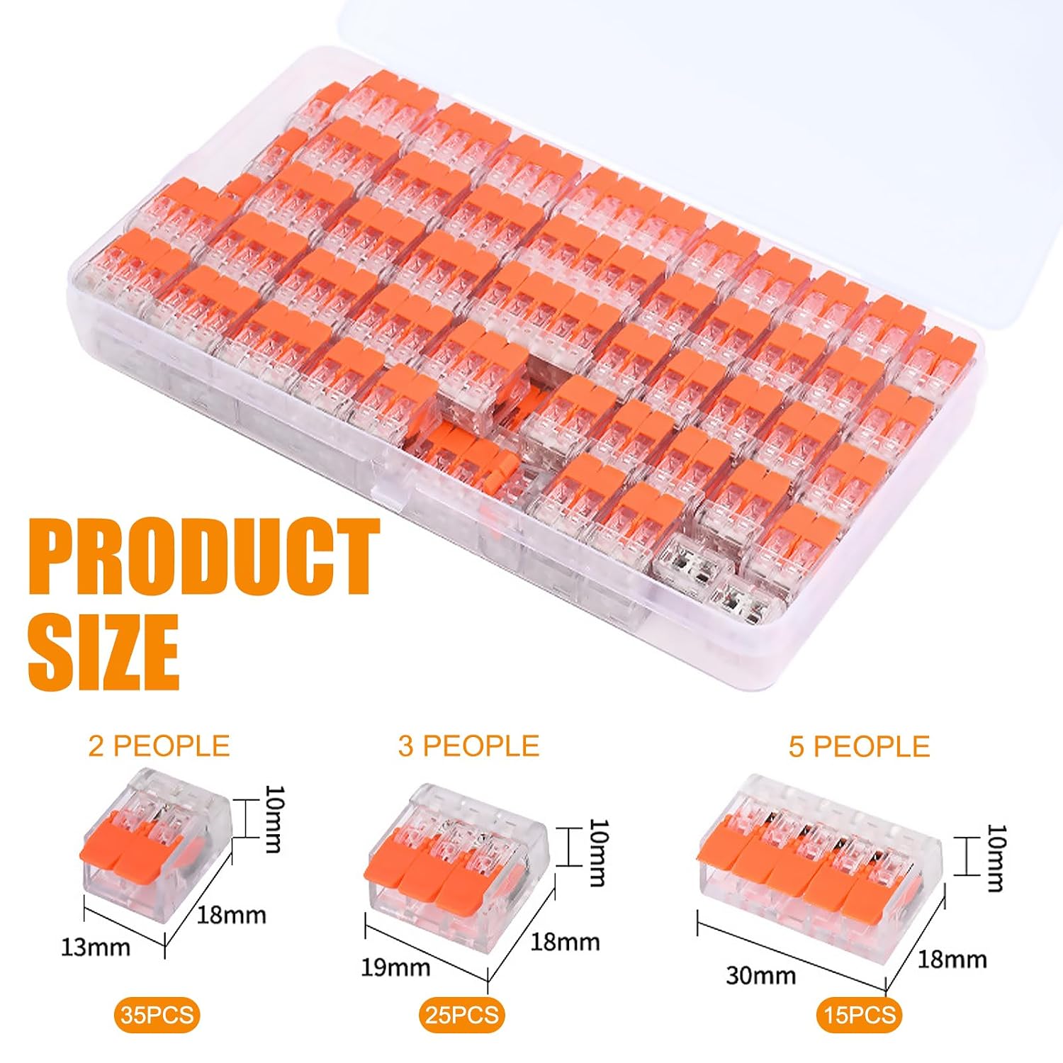 75 Pieces Electrical Clamps, Quick Connect Terminals, 2/3/5 Ports Electrical Clamps, Electrical Connectors with Control Lever, Flexible, Multifunctional, Transparent image 2