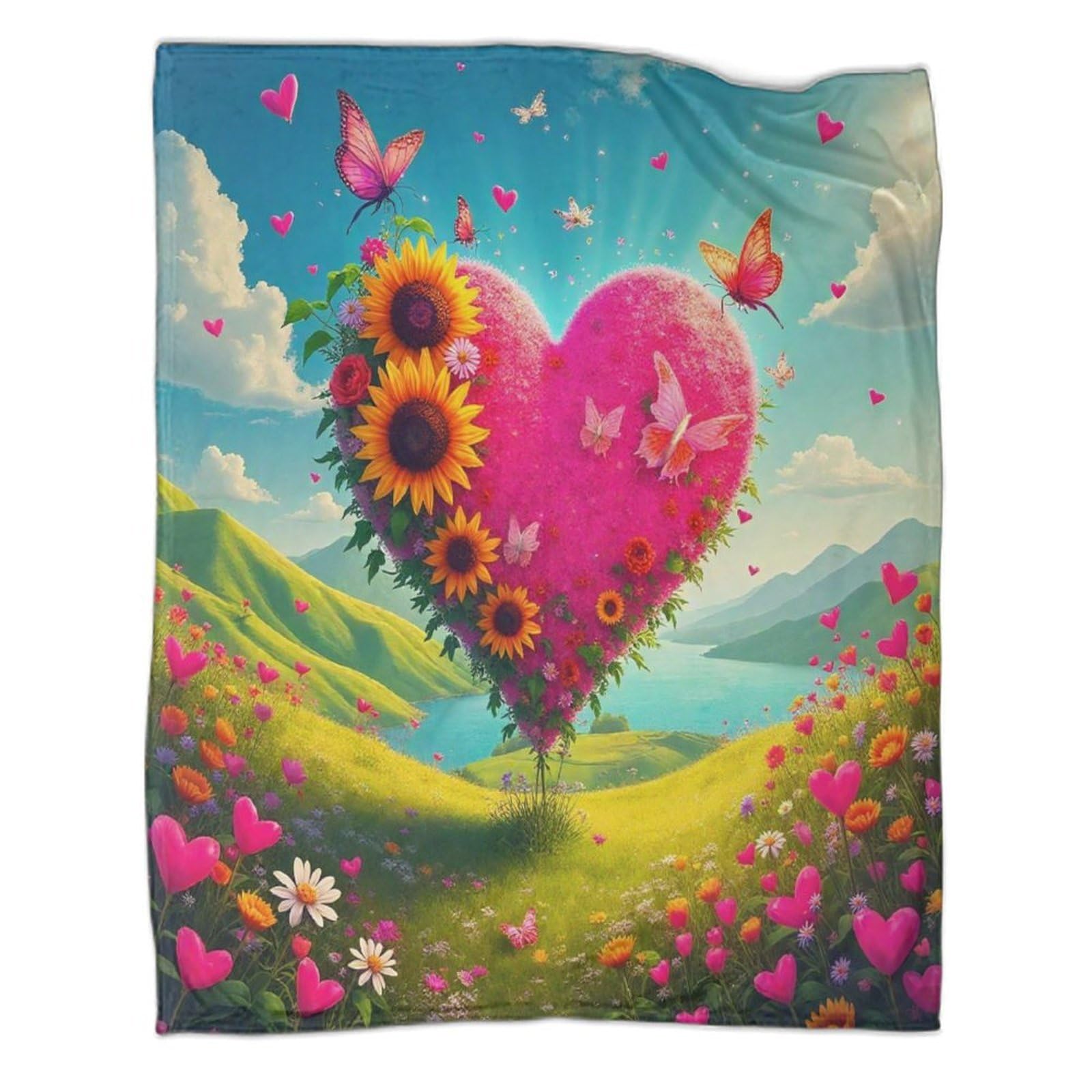 Plaid imprimé 3D romantique pour décorer la chambre enfant