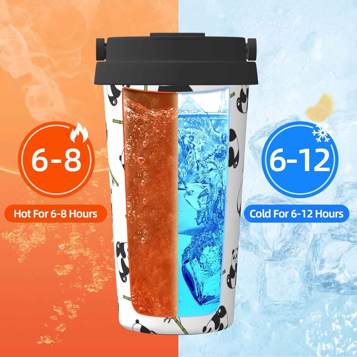 水筒 かわいい 萌え パンダ マグカップ 真空断熱 保温 保冷 人気 ステンレスボトル スポーツ飲料対応 漏れない 直飲み500ml